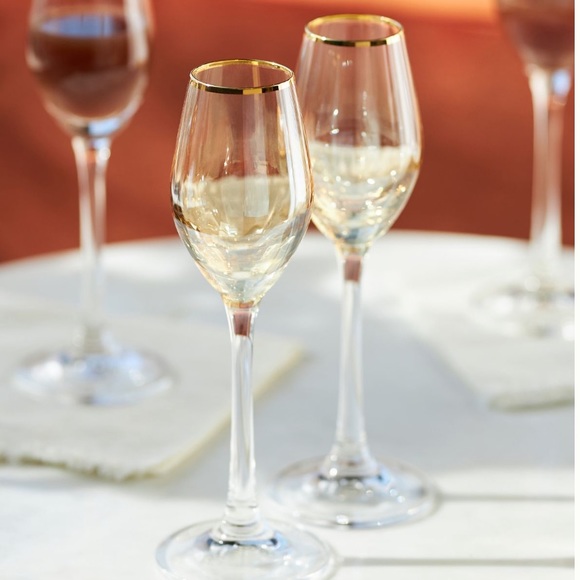 24K Gold Waterfall cordial wine glasses - Picture 14 of 15